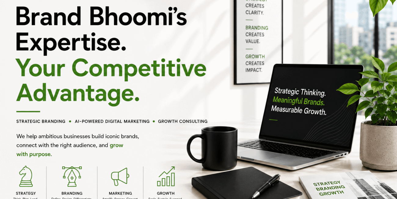 Brand Bhoomi strategic branding and AI-powered digital marketing expertise helping businesses build competitive brands