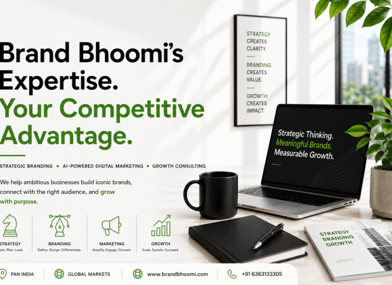 Brand Bhoomi strategic branding and AI-powered digital marketing expertise helping businesses build competitive brands